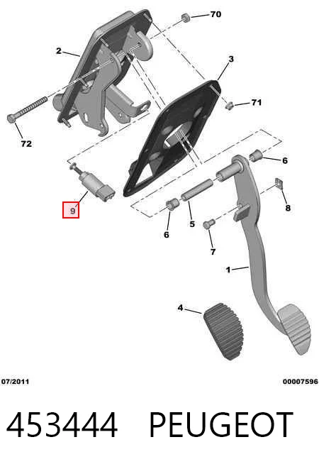 453444 Peugeot/Citroen Лягушка стоп-сигналу