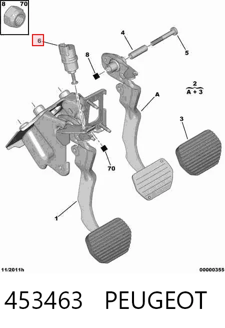 453463 Peugeot/Citroen Лягушка стоп-сигналу