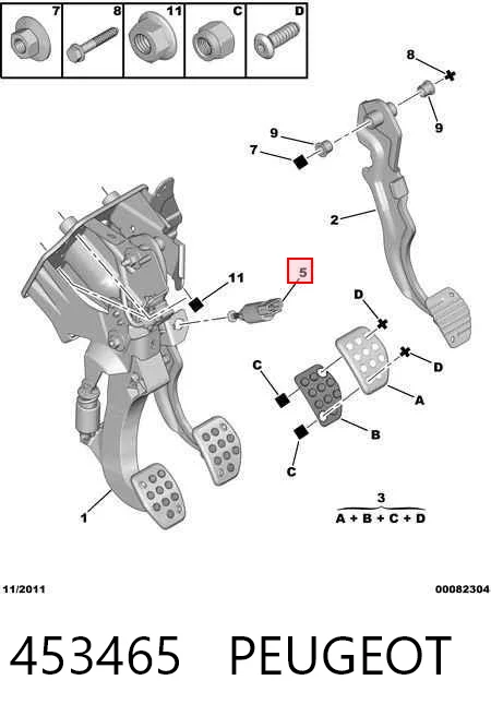 453465 Peugeot/Citroen Лягушка стоп-сигналу