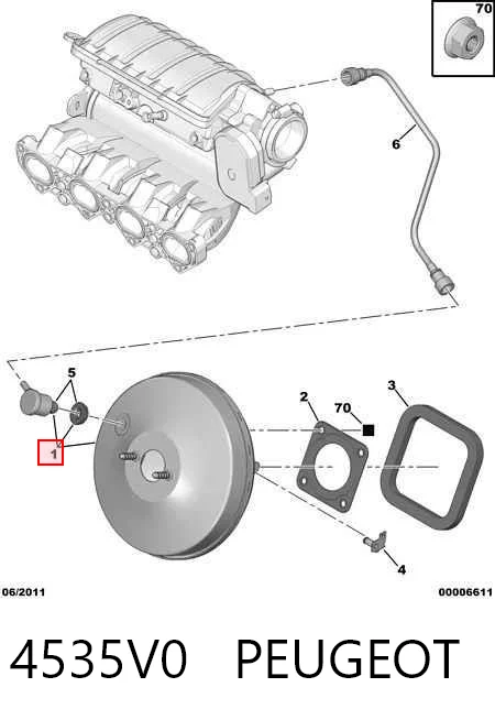 4535V0 Peugeot/Citroen Підсилювач гальм вакуумний