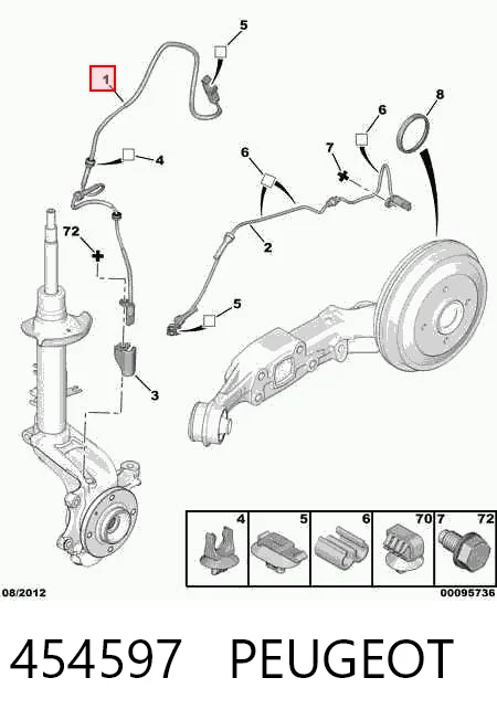 454597 Peugeot/Citroen Датчик АБС