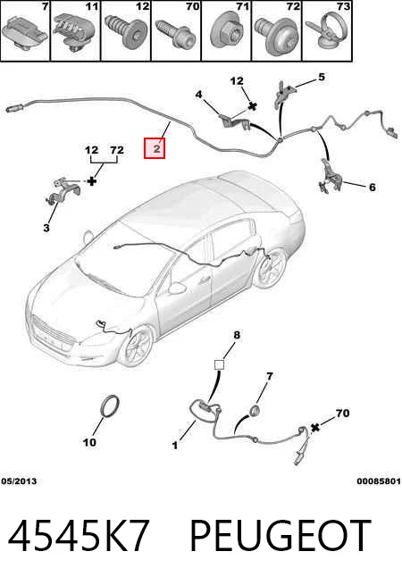 4545K7 Peugeot/Citroen Датчик АБС (ABS) задній