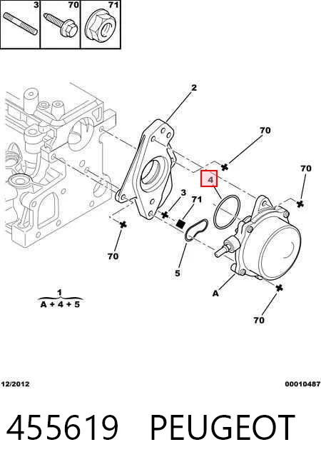 455619 Peugeot/Citroen Прокладка вакуумного насоса