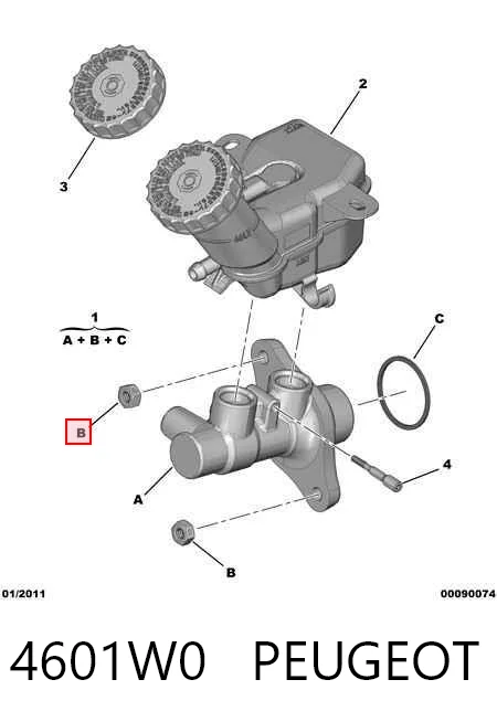 Циліндр гальмівний, головний на Mitsubishi Lancer X CY_A, CZ_A