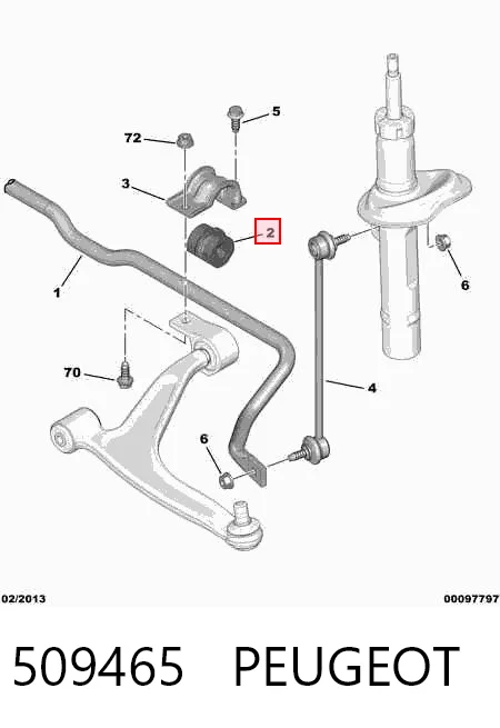 509465 Peugeot/Citroen Втулка стабілізатора переднього
