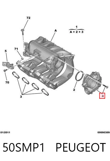  Дросільна заслінка Peugeot 206 