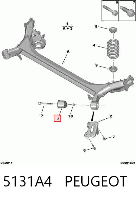 5131A4 Peugeot/Citroen Сайлентблок балки моста