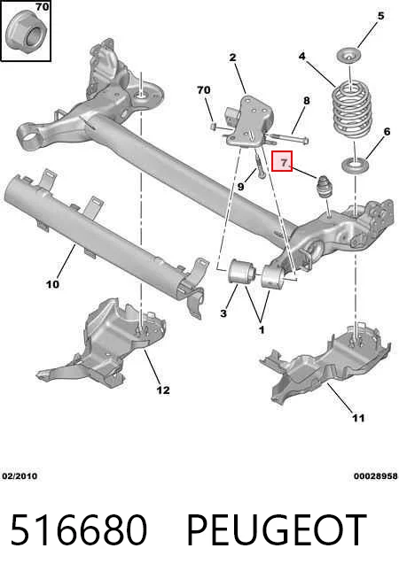 516680 Peugeot/Citroen Відбійник заднього моста