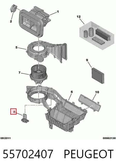 55702407 Peugeot/Citroen Регулятор оборотів пічки
