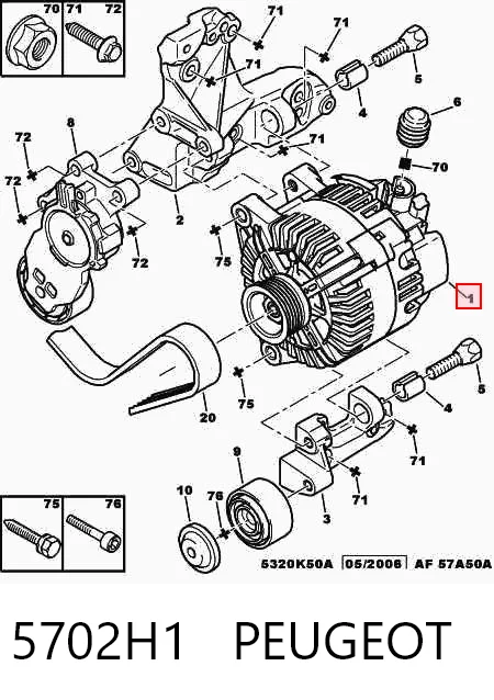 5702H1 Peugeot/Citroen Авто генератор
