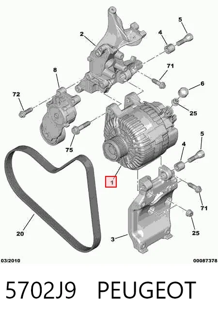 5702J9 Peugeot/Citroen Авто генератор