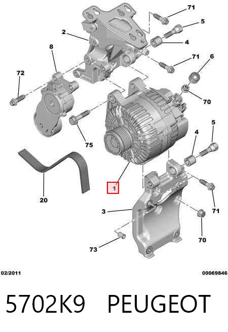 5702K9 Peugeot/Citroen Авто генератор