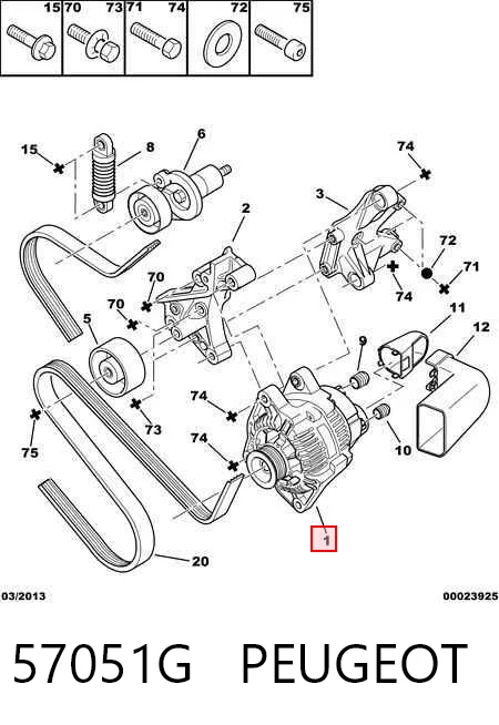 57051G Peugeot/Citroen Авто генератор