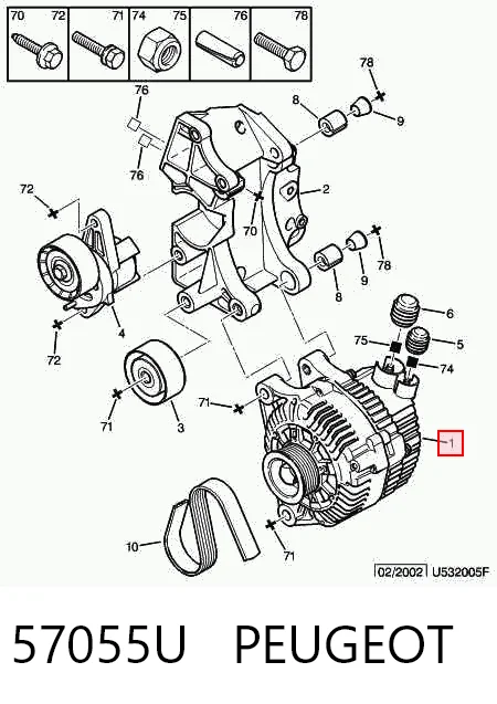57055U Peugeot/Citroen Авто генератор