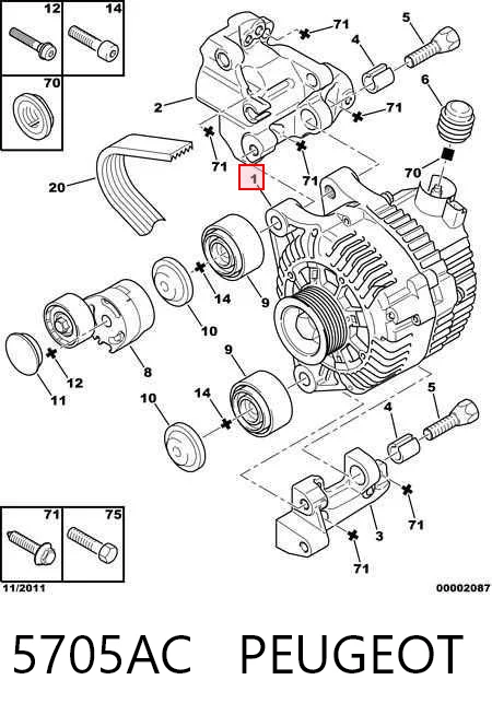 5705AC Peugeot/Citroen Авто генератор