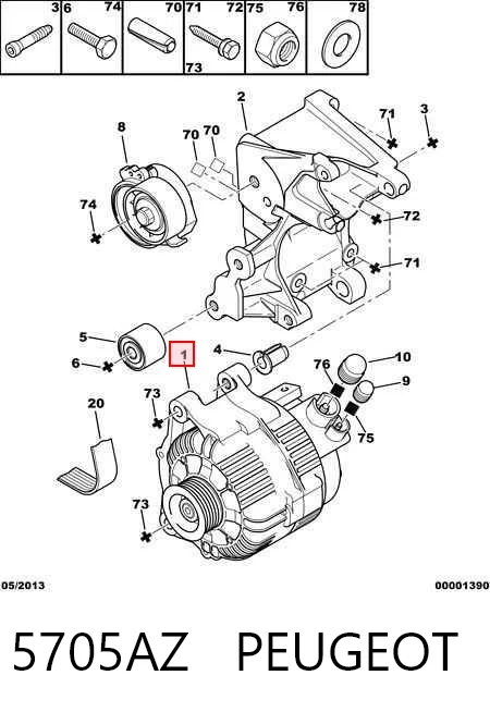5705AZ Peugeot/Citroen Авто генератор