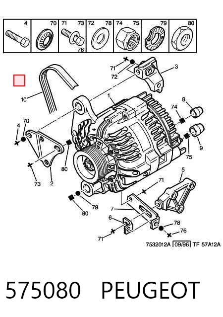 575080 Peugeot/Citroen Поліклиновий ремінь
