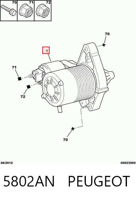 5802AN Peugeot/Citroen Стартер двигуна