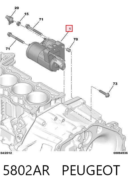 5802AR Peugeot/Citroen Стартер двигуна