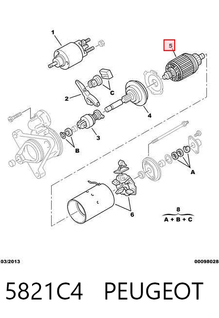 Якір (ротор) стартера 1289488 BMW