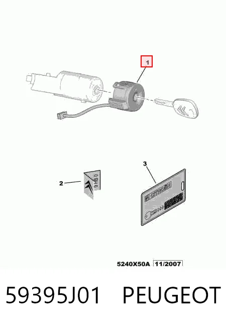 59395J01 Peugeot/Citroen Антена / кільце іммобілайзера