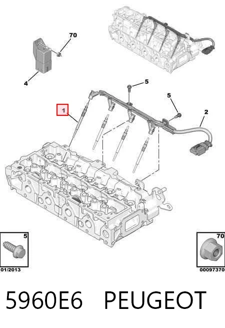 5960E6 Peugeot/Citroen Свічки розжарювання