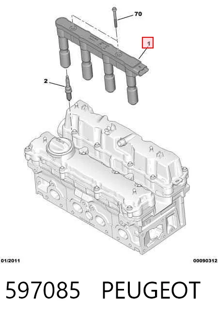 597085 Peugeot/Citroen Котушка запалювання