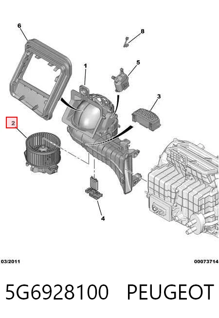 5G6928100 Peugeot/Citroen Електромотор пічки