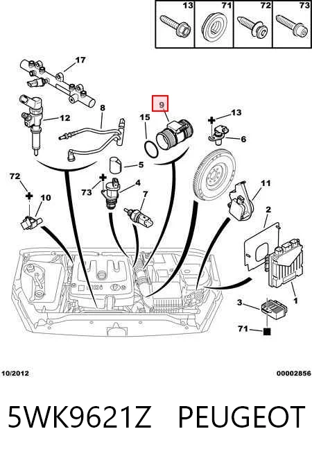 5WK9621Z Peugeot/Citroen Датчик витрати повітря