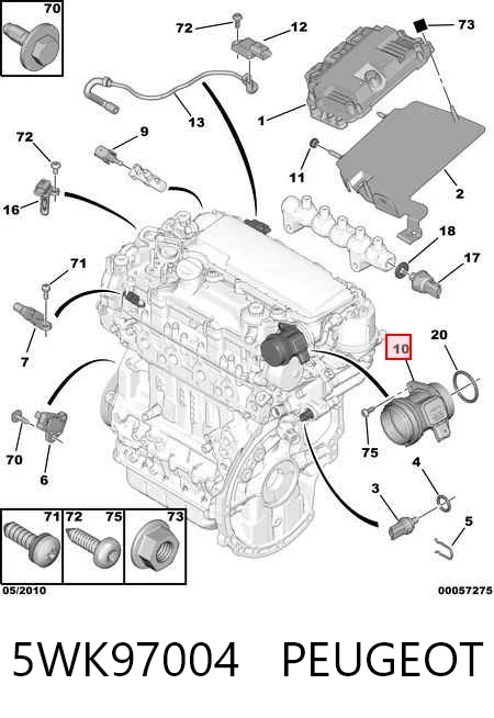 5WK97004 Peugeot/Citroen Датчик витрати повітря