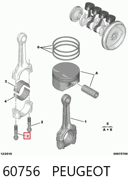 60756 Peugeot/Citroen Болти для шатунів