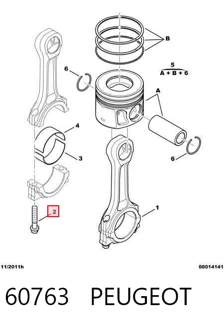 60763 Peugeot/Citroen Болт кріплення шатуна