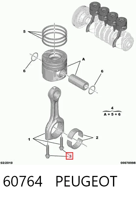 60764 Peugeot/Citroen Болти для шатунів