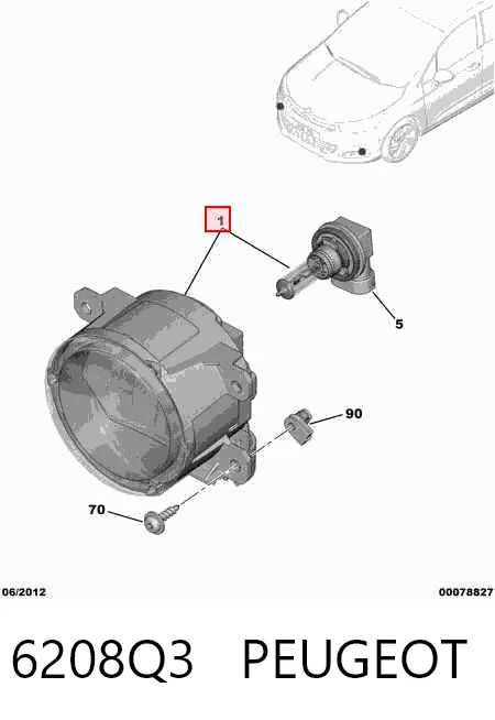6208Q3 Peugeot/Citroen Протитуманки, ліваі, права