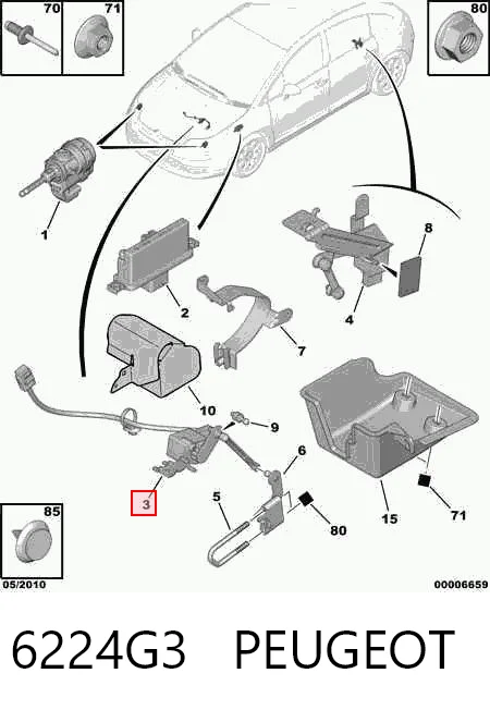 6224G3 Peugeot/Citroen Датчик рівня положення кузова, передній