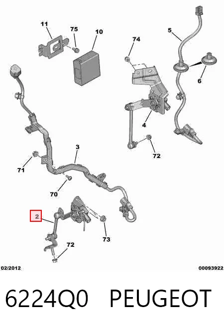 6224Q0 Peugeot/Citroen Датчик рівня положення кузова, передній