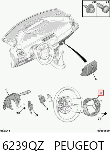 6239QZ Peugeot/Citroen Блок кнопкових перемикачів кермового колеса