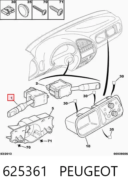 625361 Peugeot/Citroen Перемикач підрульовий, лівий