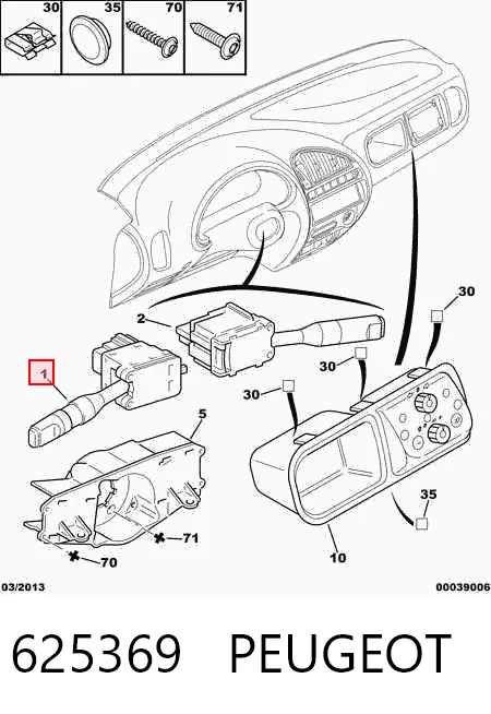 625369 Peugeot/Citroen Перемикач підрульовий, лівий