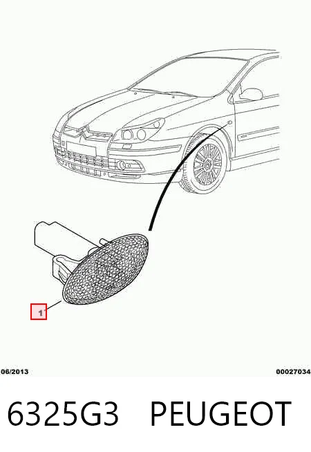 6325G3 Peugeot/Citroen Повторювач повороту в крило
