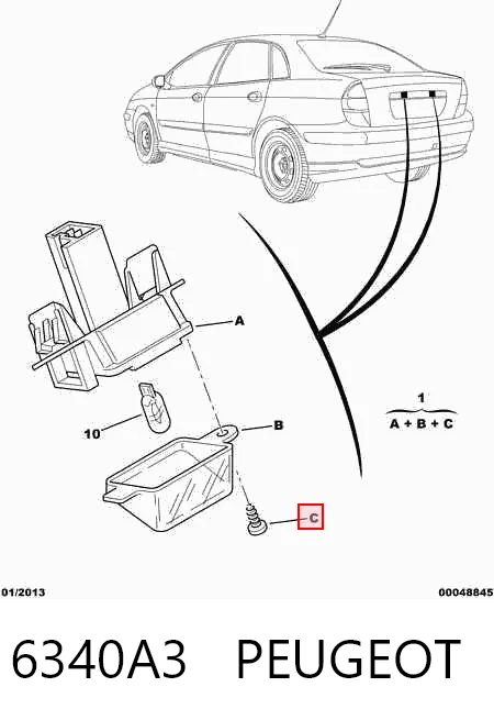 6340A3 Peugeot/Citroen Ліхтар освітлення номерного знака
