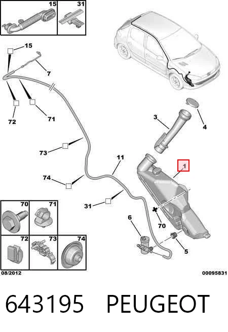 643195 Peugeot/Citroen Бачок склоомивача