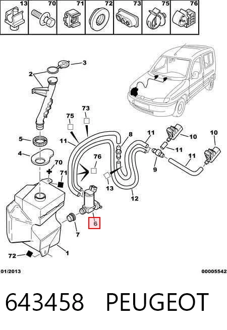 643458 Peugeot/Citroen Мотор омивача