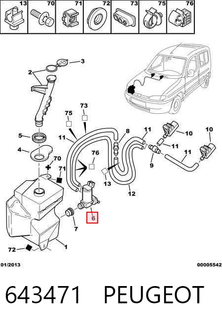 643471 Peugeot/Citroen Мотор омивача
