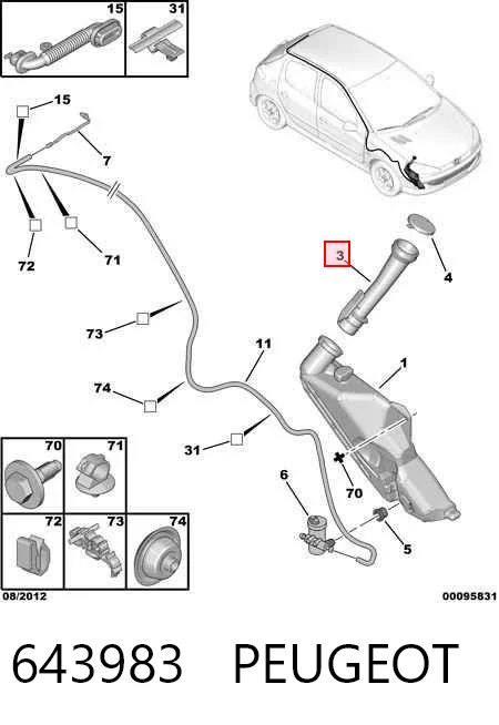 643983 Peugeot/Citroen Горловина бачка омивача