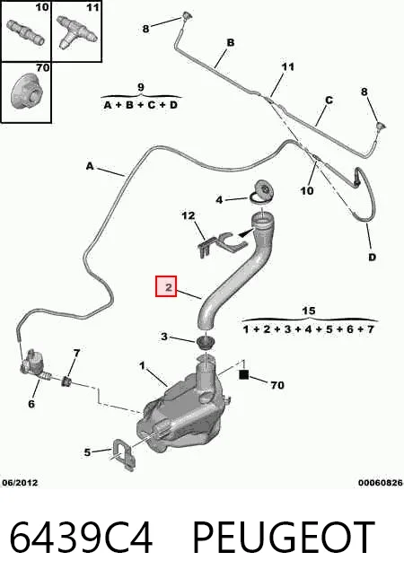 6439C4 Peugeot/Citroen Горловина бачка омивача