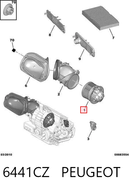6441CZ Peugeot/Citroen Електромотор пічки