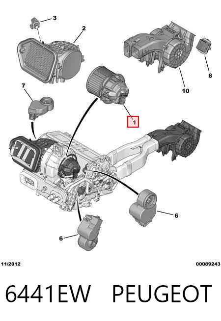 6441EW Peugeot/Citroen Електромотор пічки
