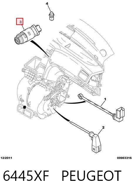 6445XF Peugeot/Citroen Датчик температури салону