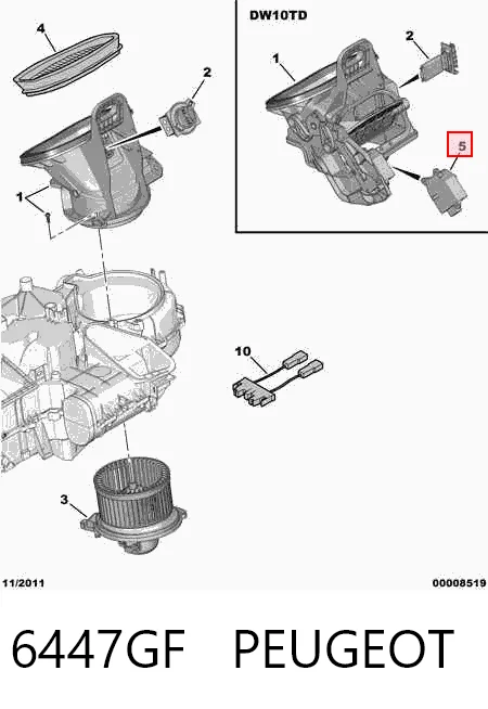 Двигун заслінки печі Citroen Berlingo M